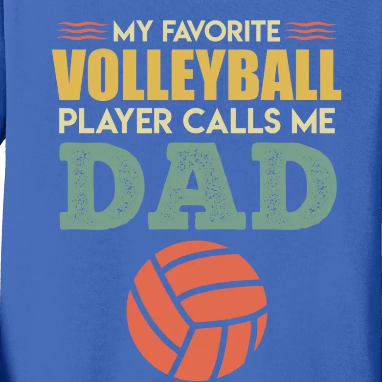 Volleyball Father Saying Volleyballer Gift Kids Long Sleeve Shirt