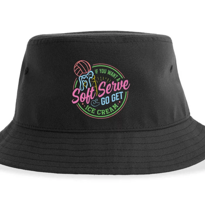 Volleyball Funny Soft Serve Saying Sustainable Bucket Hat