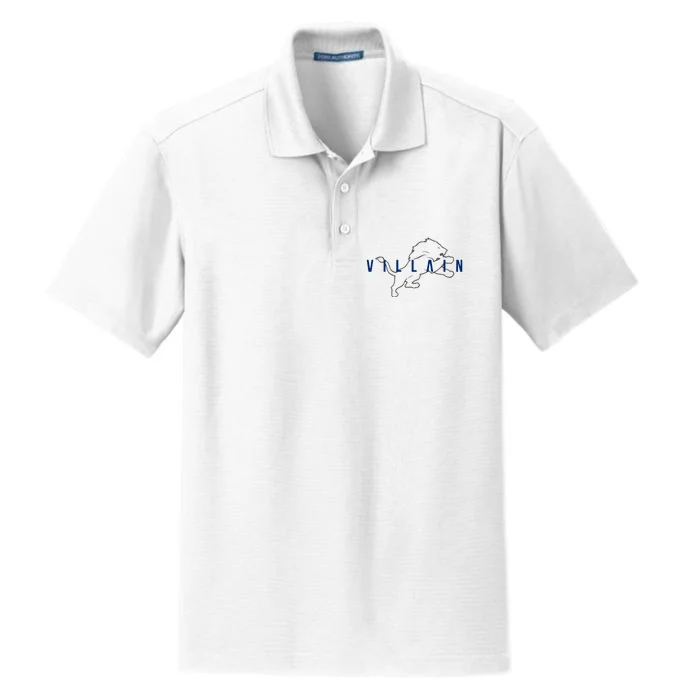 Villain Football Sports Fan Dry Zone Grid Performance Polo