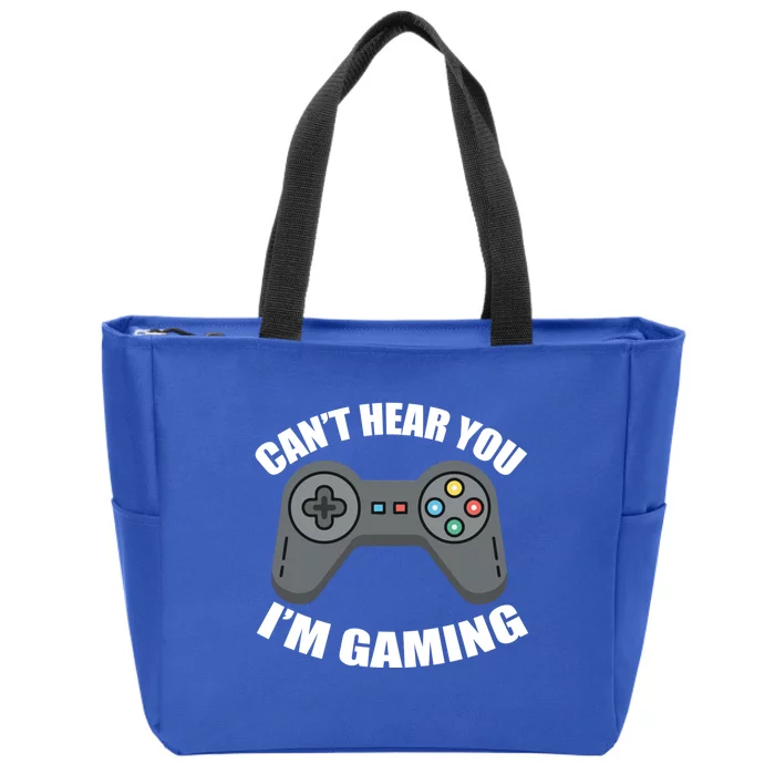 Vintage Funny Sarcastic Can't Hear You I'm Gaming Video Game Gift Zip Tote Bag