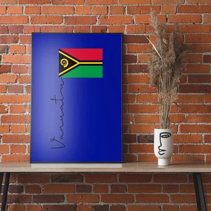 Vanuatu Flag Sport Pole Signature Gift Poster