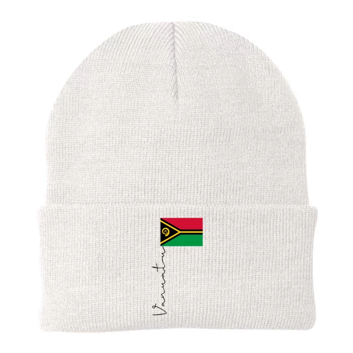 Vanuatu Flag Sport Pole Signature Gift Knit Cap Winter Beanie