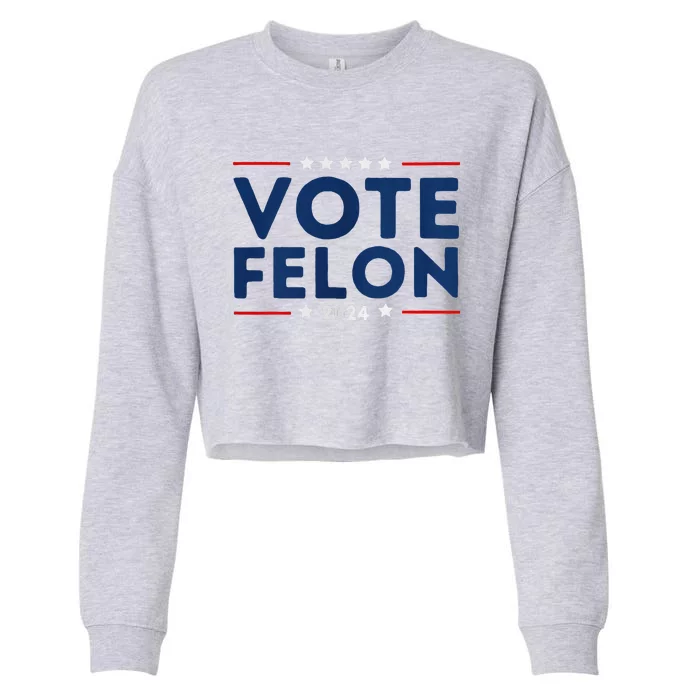 Vote Felon Trump 34 Felonies Cropped Pullover Crew