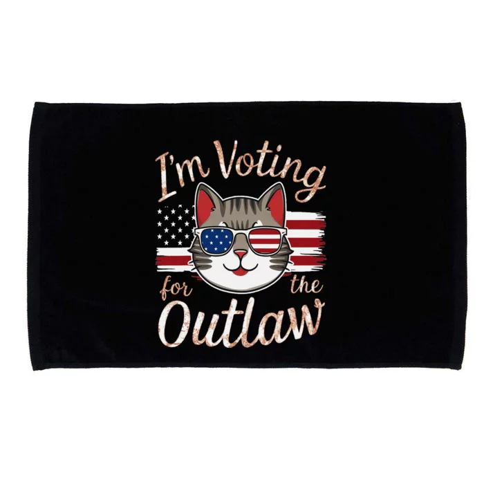 Voting For The Outlaw Bold 2024 Election Statement Microfiber Hand Towel