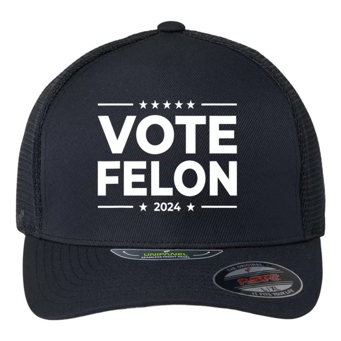 Vote Felon Trump 2024 Usa United States Stars Flexfit Unipanel Trucker Cap