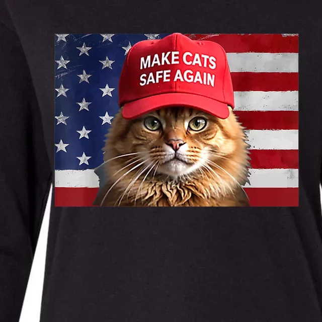 Vote For Trump Make Cats Safe Again Gift Womens Cotton Relaxed Long Sleeve T-Shirt