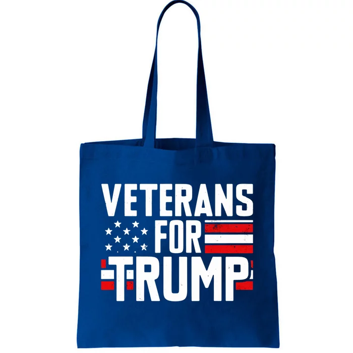 Veterans For Trump 2024 American Flag 4th Of July Gift Tote Bag