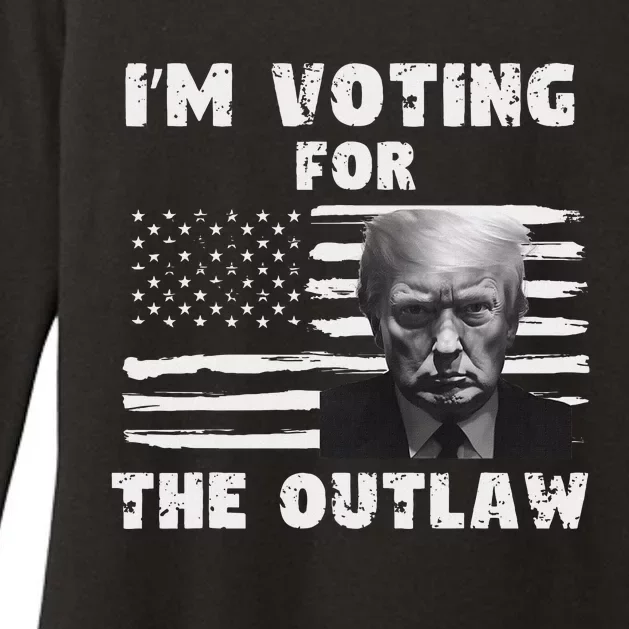 Voting For The Outlaw 2024 Convicted Felon Womens CVC Long Sleeve Shirt