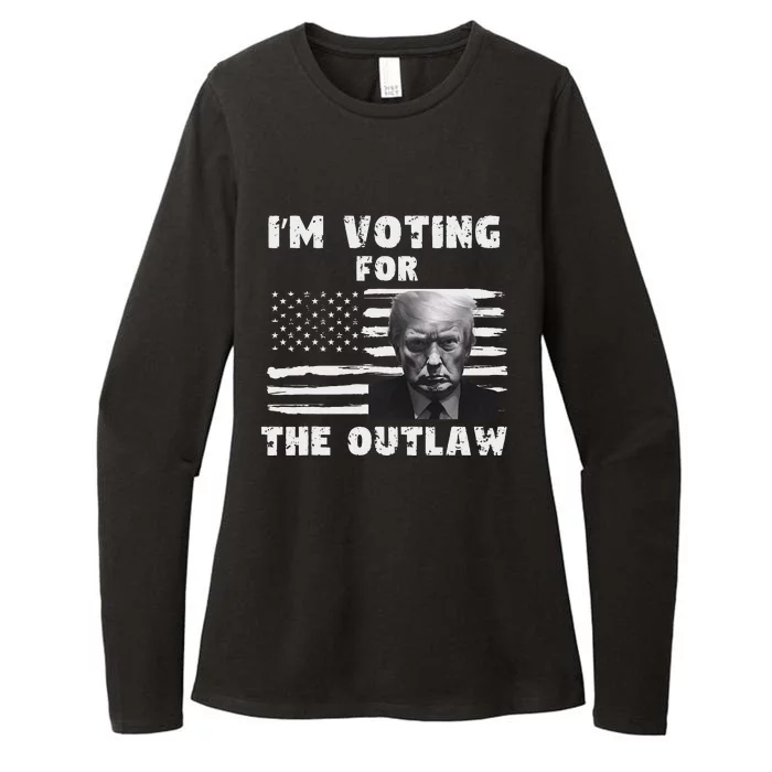 Voting For The Outlaw 2024 Convicted Felon Womens CVC Long Sleeve Shirt