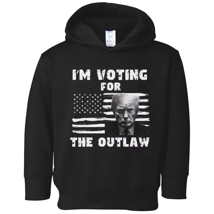 Voting For The Outlaw 2024 Convicted Felon Toddler Hoodie