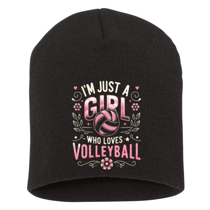 Volleyball For Teens Wo Girl Who Loves Volleyball Short Acrylic Beanie