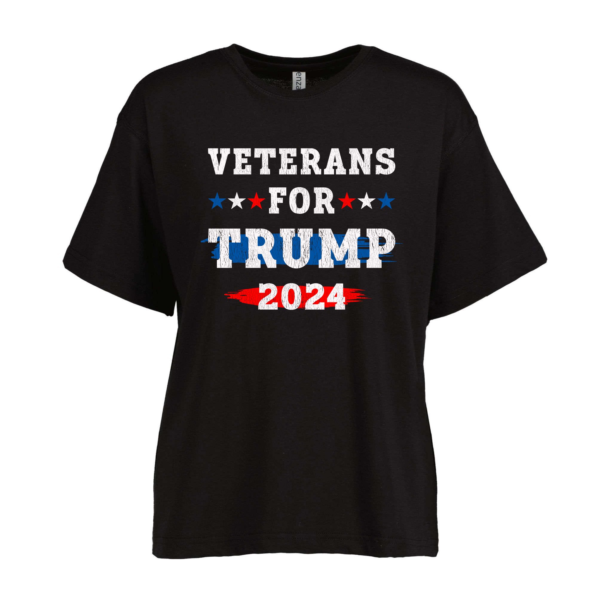 Veterans For Trump 2024 Veteran Support For Donald Trump Women's Boxy T ...
