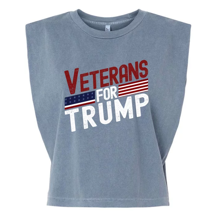 Veterans For Trump 2024 American Flag 4th Of July Gift Garment-Dyed Women's Muscle Tee