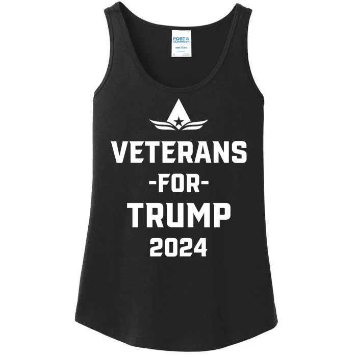 Veterans For Trump 2024 Veteran Support For Donald Trump Ladies Essential Tank