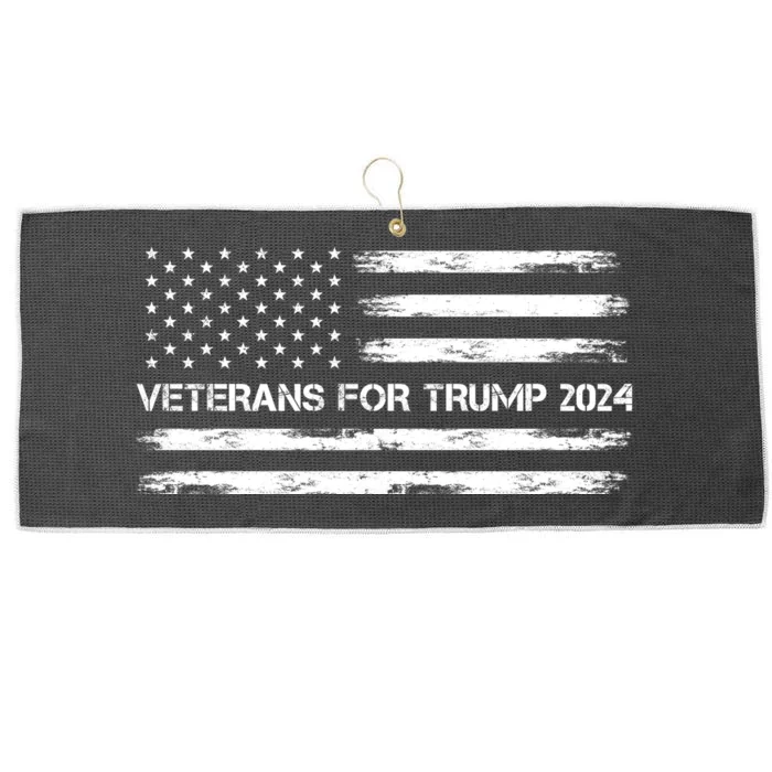 Veterans For Trump 2024 Election 2024 Large Microfiber Waffle Golf Towel