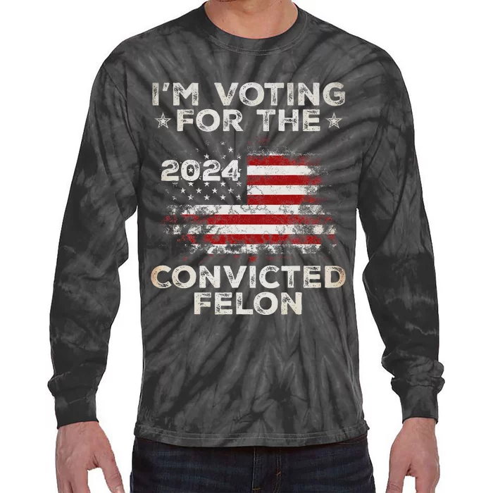 Voting For The Outlaw Trump 2024 Tie-Dye Long Sleeve Shirt