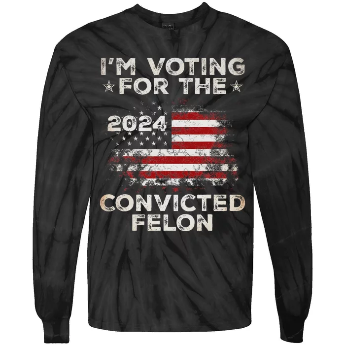 Voting For The Outlaw Trump 2024 Tie-Dye Long Sleeve Shirt