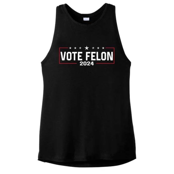 Vote Felon Trump 2024 45 And 47 Funny Vote For The Felon Gift Ladies Tri-Blend Wicking Tank