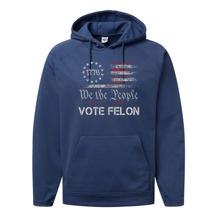 Vote Felon Trump 2024 45 And 47 Performance Fleece Hoodie