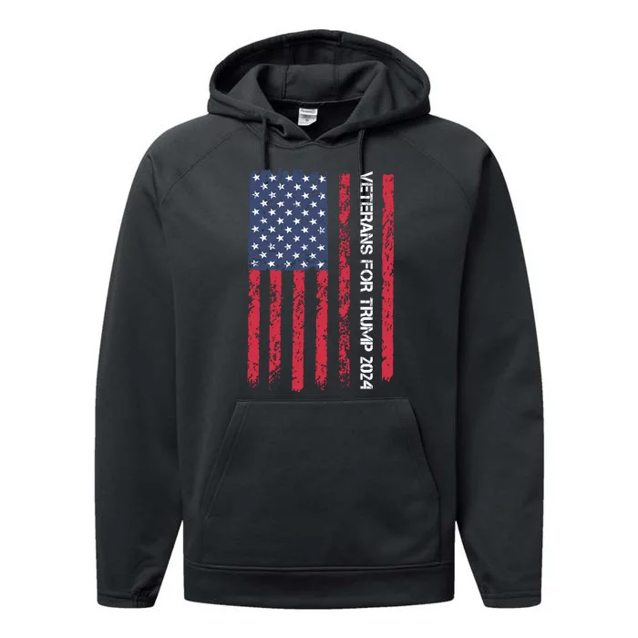 Veterans For Trump 2024 Election Performance Fleece Hoodie