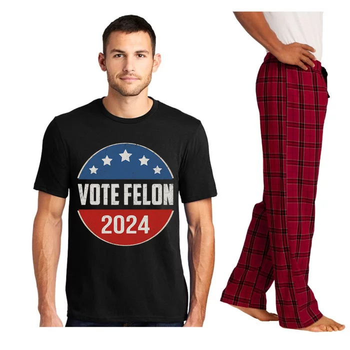 Vote Felon Trump 2024 45 And 47 Funny Vote For The Felon Pajama Set