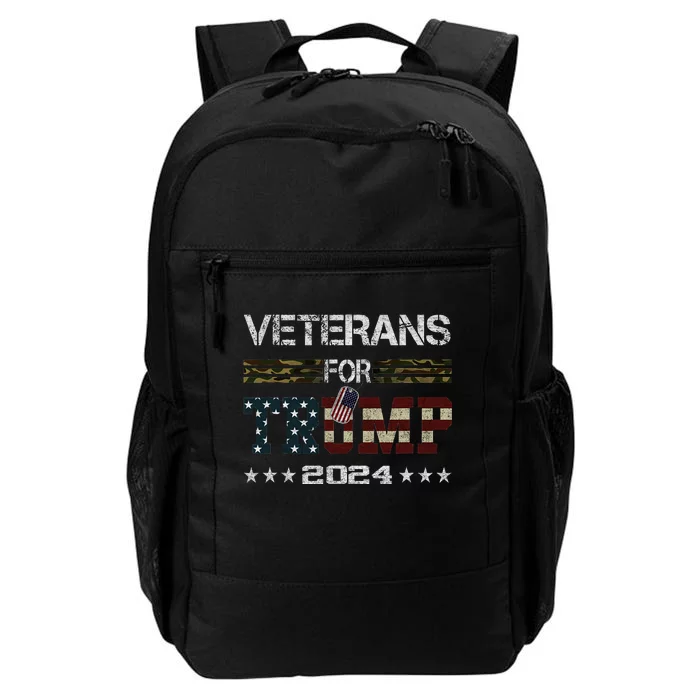 Veterans For Trump 2024 Vintage American Flag Design Daily Commute Backpack