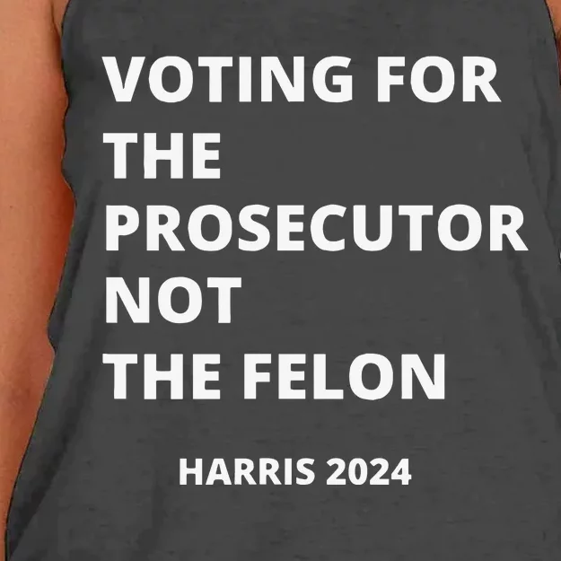 Voting For The Prosecutor...Not The Felon Women's Knotted Racerback Tank