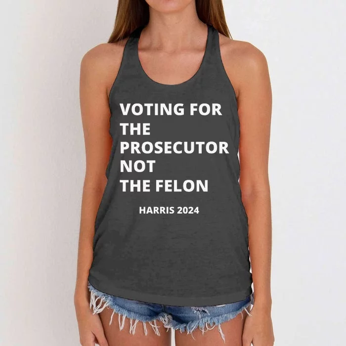 Voting For The Prosecutor...Not The Felon Women's Knotted Racerback Tank