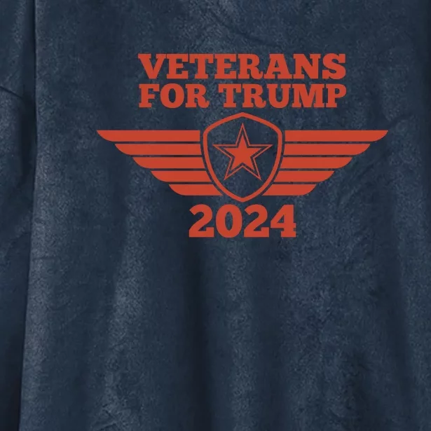 Veterans For Trump 2024 Hooded Wearable Blanket