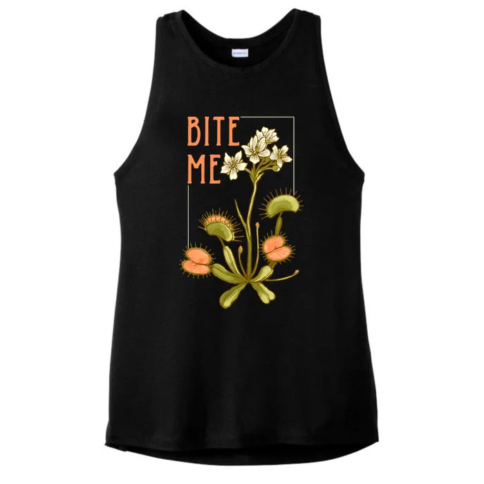 Venus Fly Trap Bite Me Funny Gift Ladies Tri-Blend Wicking Tank