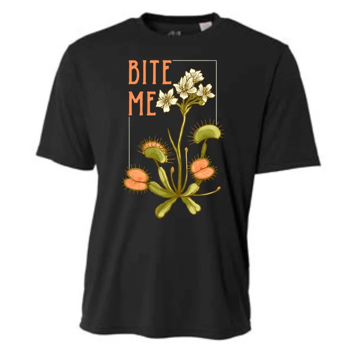 Venus Fly Trap Bite Me Funny Gift Cooling Performance Crew T-Shirt