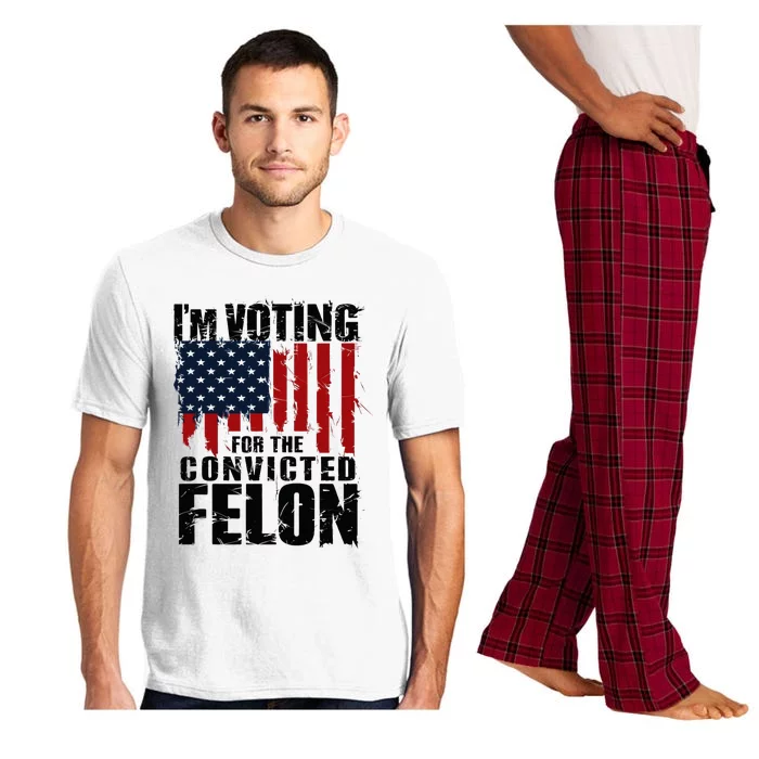 Voting For The Convicted Felon Funny Protrump 2024 Pajama Set