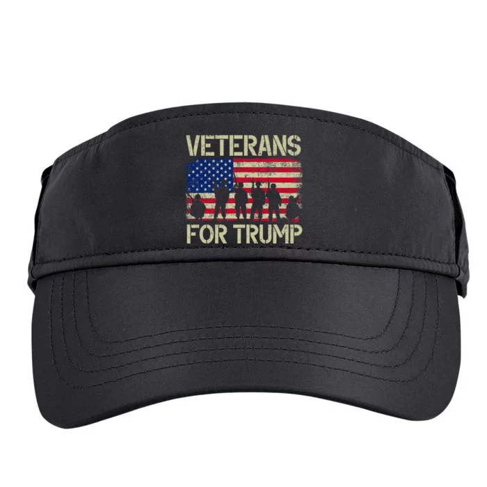 Veterans For Trump American Flag Veteran Dad Grandpa Adult Drive Performance Visor