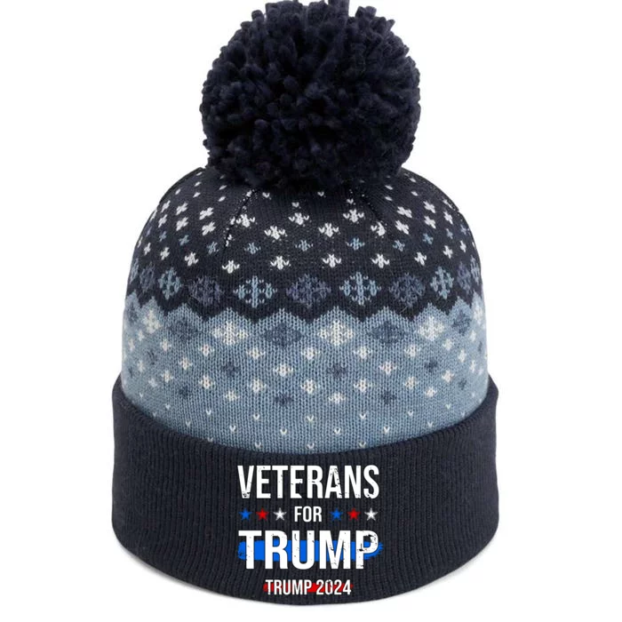 Veterans For Trump 2024 The Baniff Cuffed Pom Beanie