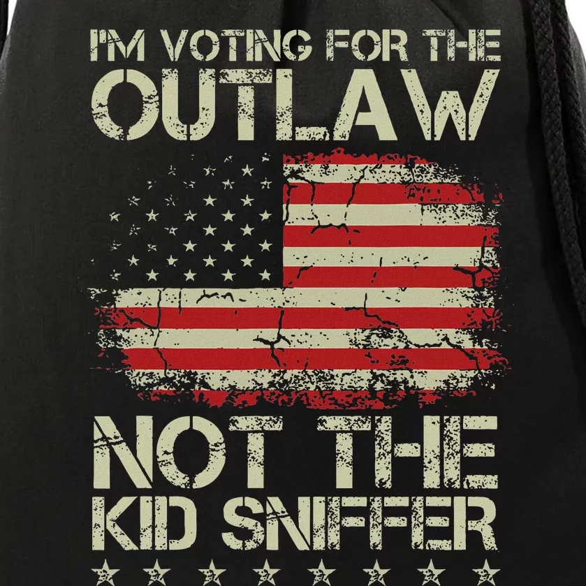 Voting For The Outlaw Political Humor Drawstring Bag