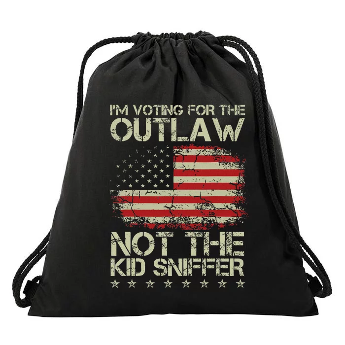 Voting For The Outlaw Political Humor Drawstring Bag