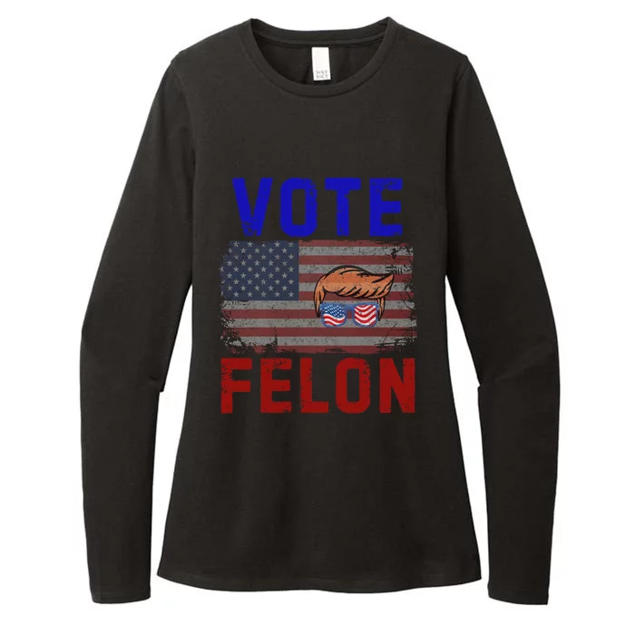 Vote Felon Trump 2024 45 And 47 Funny Vote For The Felon Design Womens CVC Long Sleeve Shirt