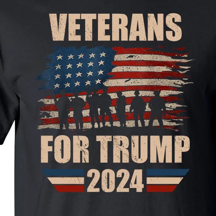 Veterans For Trump 2024 Pro American Troops Tall T-Shirt