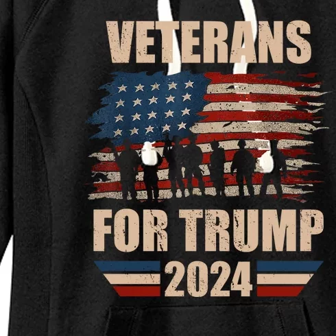 Veterans For Trump 2024 Pro American Troops Women's Fleece Hoodie