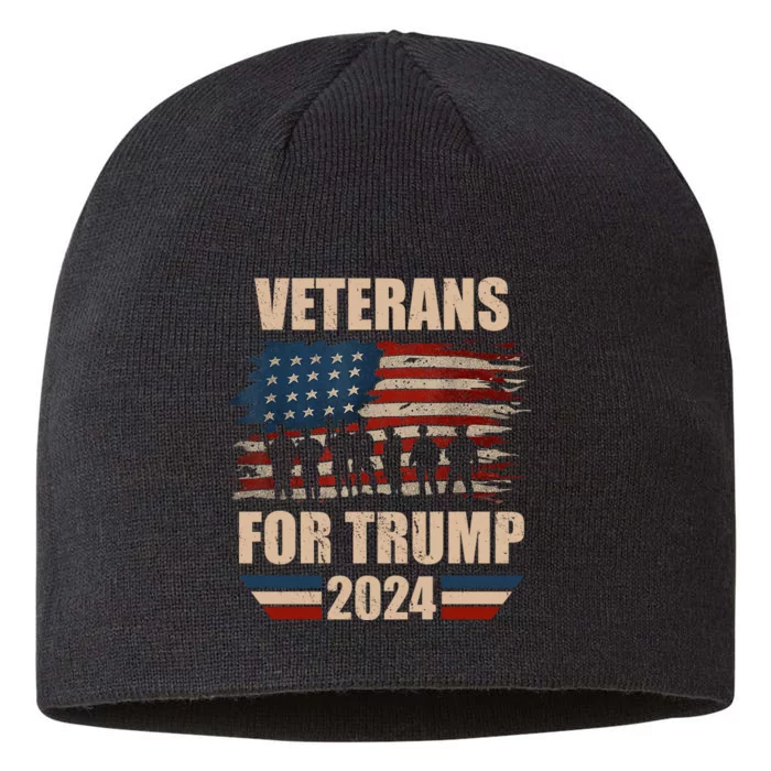 Veterans For Trump 2024 Pro American Troops 8 1/2in Sustainable Knit Beanie