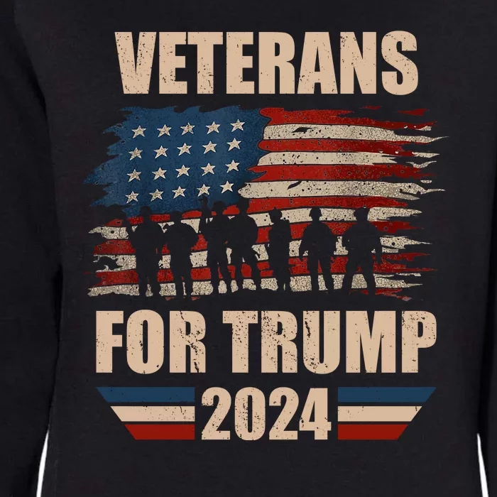 Veterans For Trump 2024 Pro American Troops Womens California Wash Sweatshirt