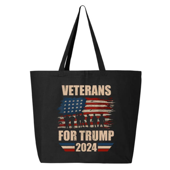 Veterans For Trump 2024 Pro American Troops 25L Jumbo Tote