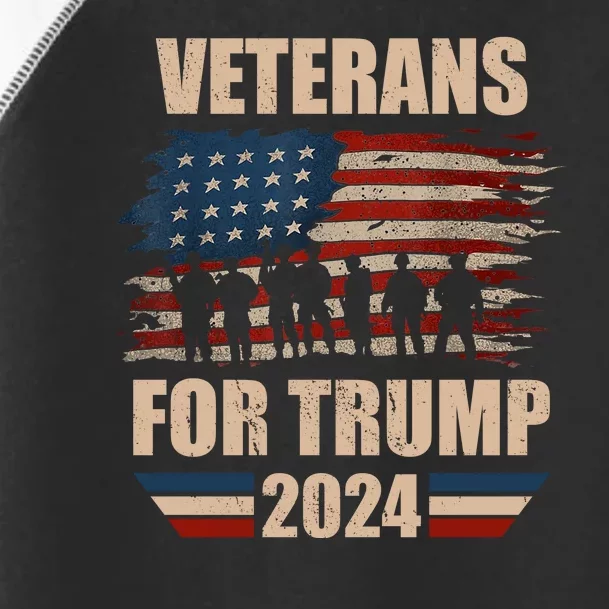 Veterans For Trump 2024 Pro American Troops Toddler Fine Jersey T-Shirt