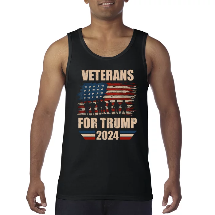 Veterans For Trump 2024 Pro American Troops Tank Top