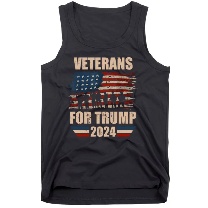 Veterans For Trump 2024 Pro American Troops Tank Top