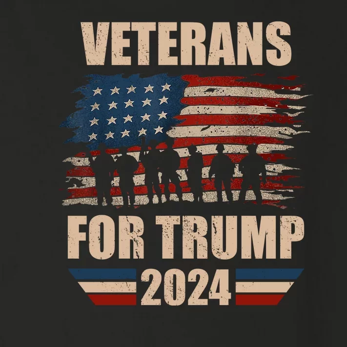 Veterans For Trump 2024 Pro American Troops Toddler Long Sleeve Shirt