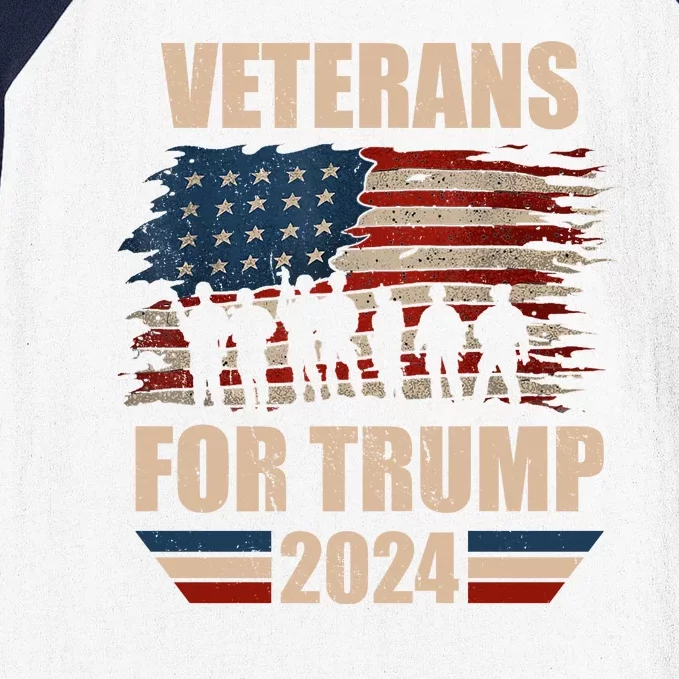 Veterans For Trump 2024 Pro American Troops Baseball Sleeve Shirt