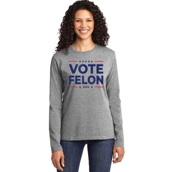 Vote Felon Trump 2024 45 And 47 Funny Vote For The Felon Tank Top Ladies Long Sleeve Shirt