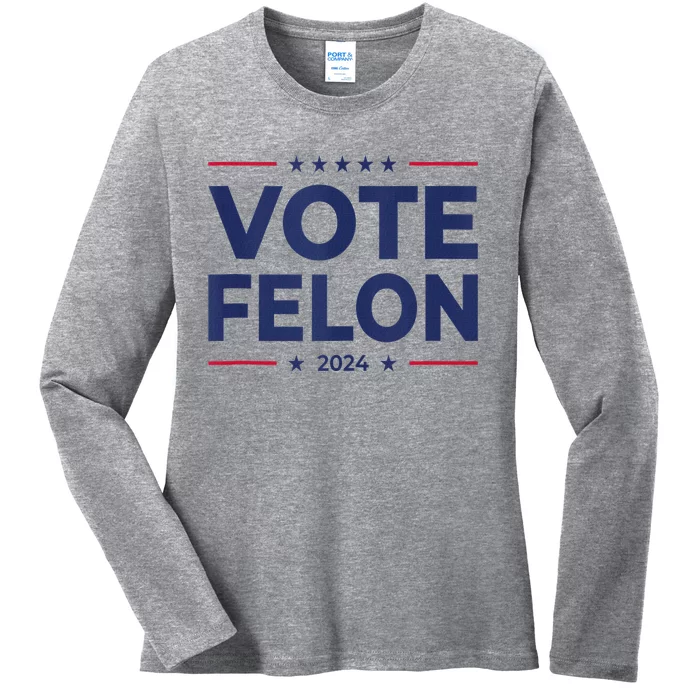 Vote Felon Trump 2024 45 And 47 Funny Vote For The Felon Tank Top Ladies Long Sleeve Shirt