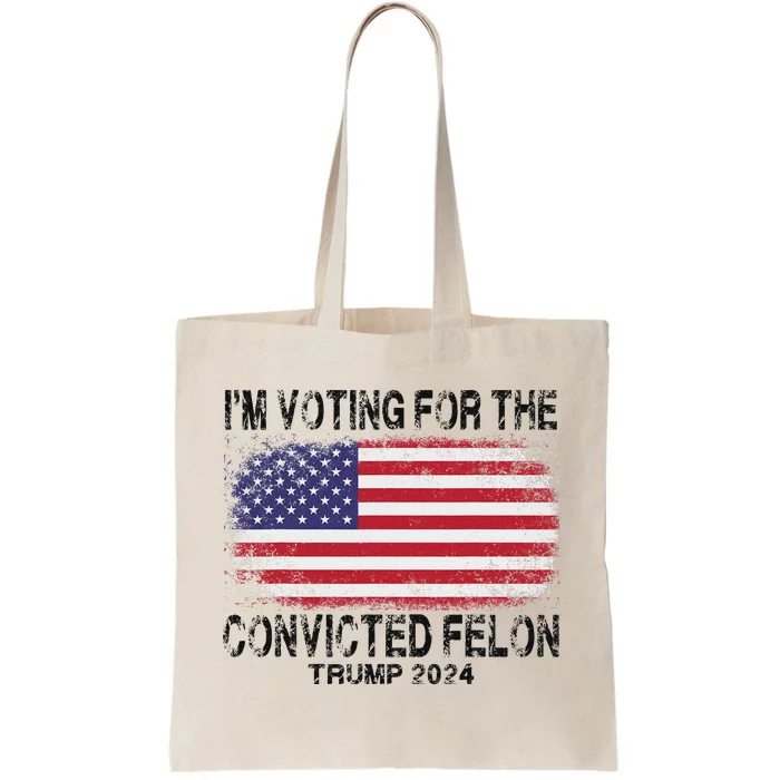 Voting For The Felon Retro American Flag Tote Bag